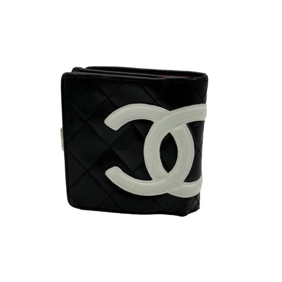 Chanel Black/White Quilted Ligne Cambon Bifold Kisslock Wallet*FULL Inclusion - Picture 1 of 16